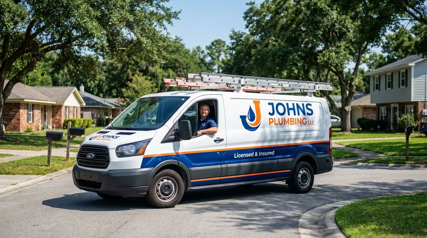 Johns Plumbing LLC service van in Oregon City, OR