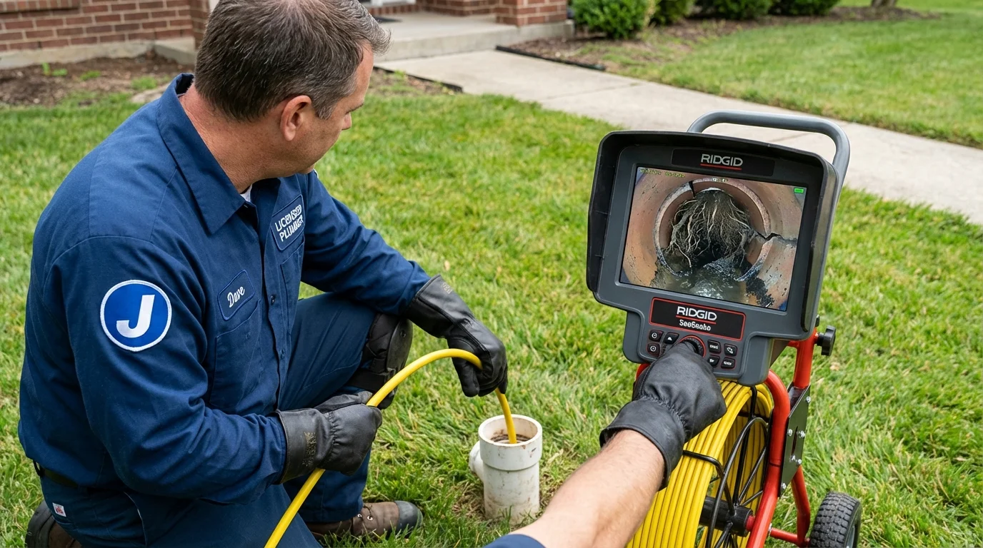Sewer camera inspection being performed by Johns Plumbing LLC in Oregon City