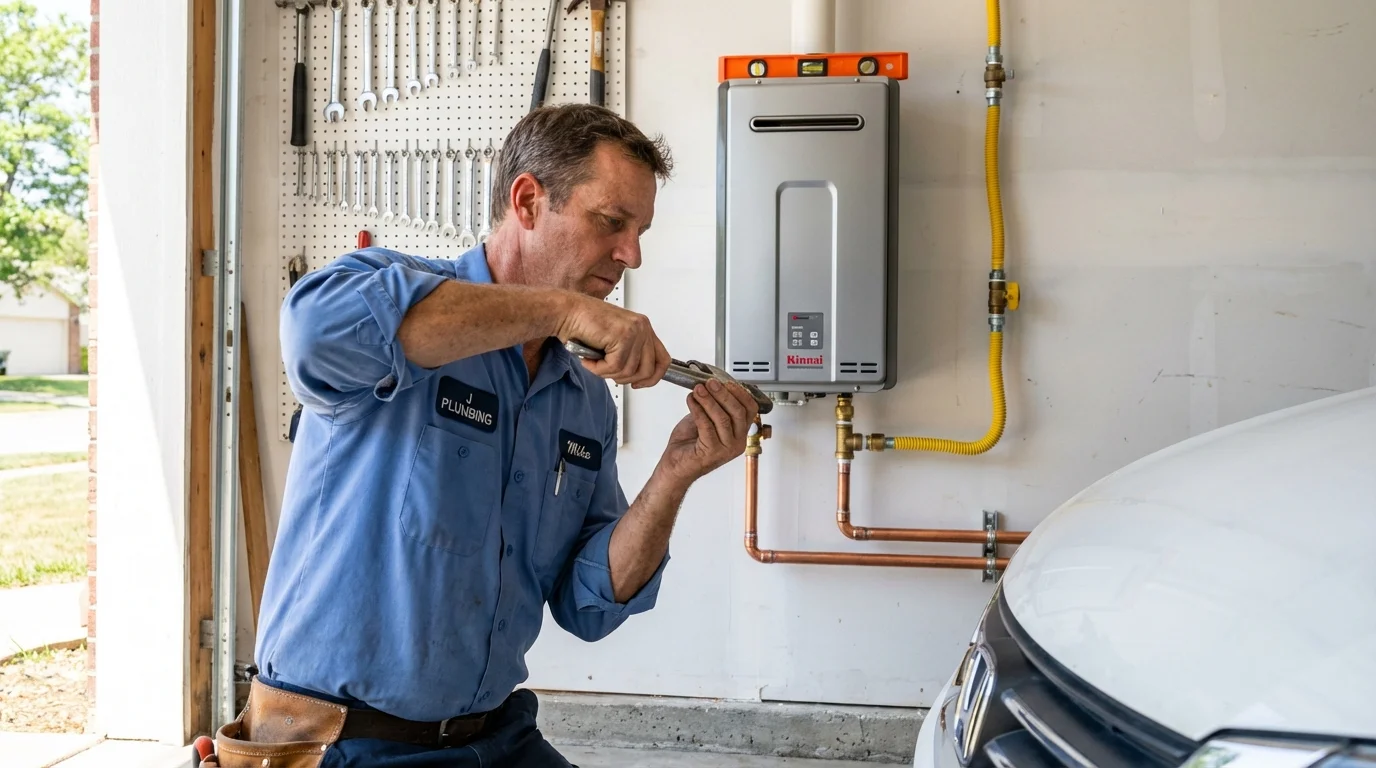 Tankless water heater installation by a Johns Plumbing LLC plumber in Oregon City